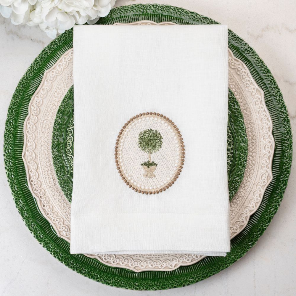 Rosemary Topiary Tri-Fold Linen Napkin - New
