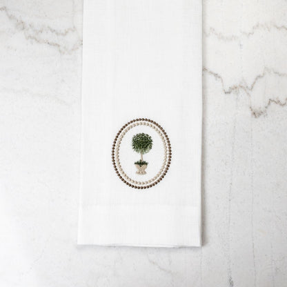Rosemary Topiary Linen Towel - New