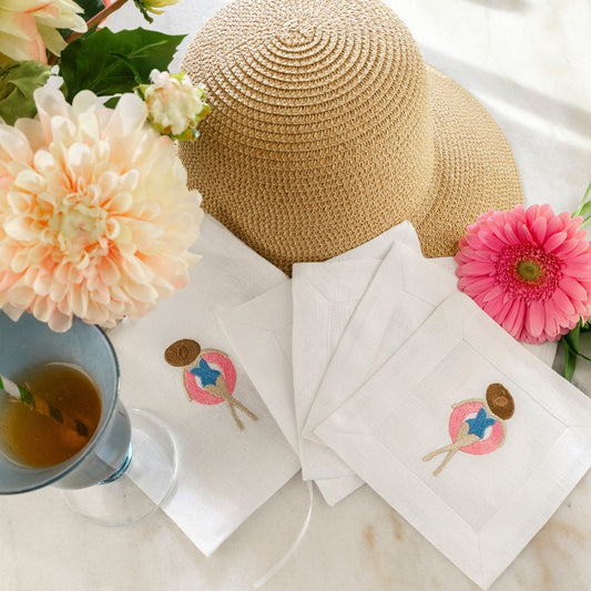Summer Daze Linen Cocktail Napkin Set - New
