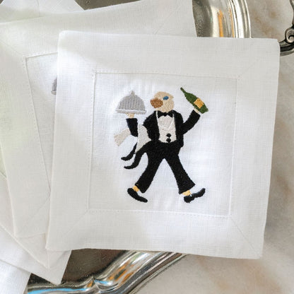Tuxedo Toast Linen Cocktail Napkin Set - New