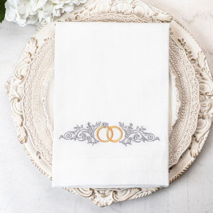 Unity Rings Tri-Fold Linen Napkin - New