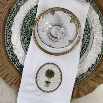 Rosemary Topiary Linen Towel - New