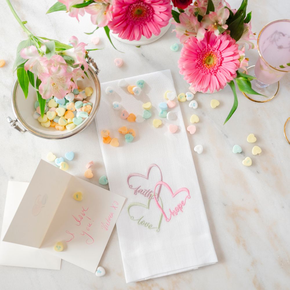 Heart Trio Linen Towel - New