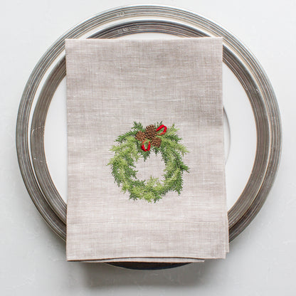 Juniper Wreath Tri-Fold Napkin