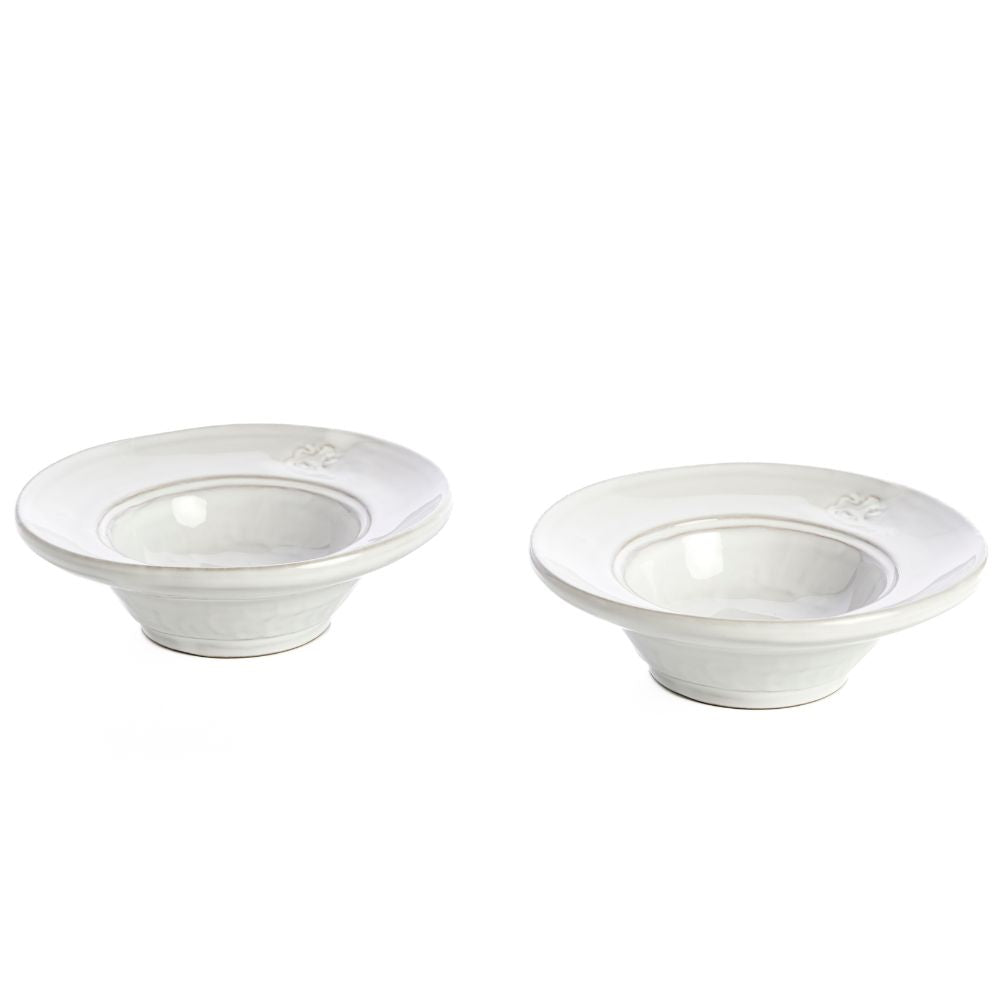 Firenze Dipping Bowl Set of Two white ceramic bowls on a white background