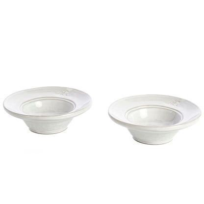 Firenze Dipping Bowl Set of Two white ceramic bowls on a white background