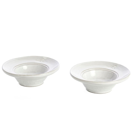 Firenze Dipping Bowl Set of Two white ceramic bowls on a white background