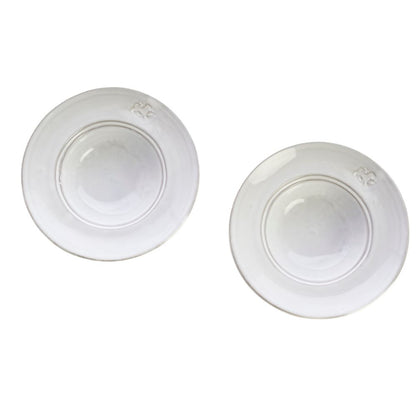 Firenze Dipping Bowl Set of Two white ceramic bowls looking from top on a white background