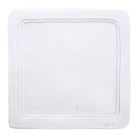 White Firenze Square Platter on a white background