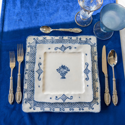 Burano Blue Square Dinner Plate
