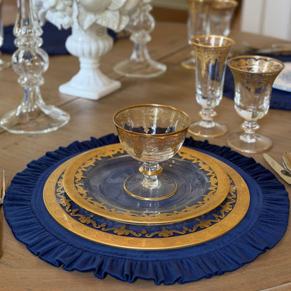 Round Ruffle Velvet Placemat 17" - Limited Edition Colors