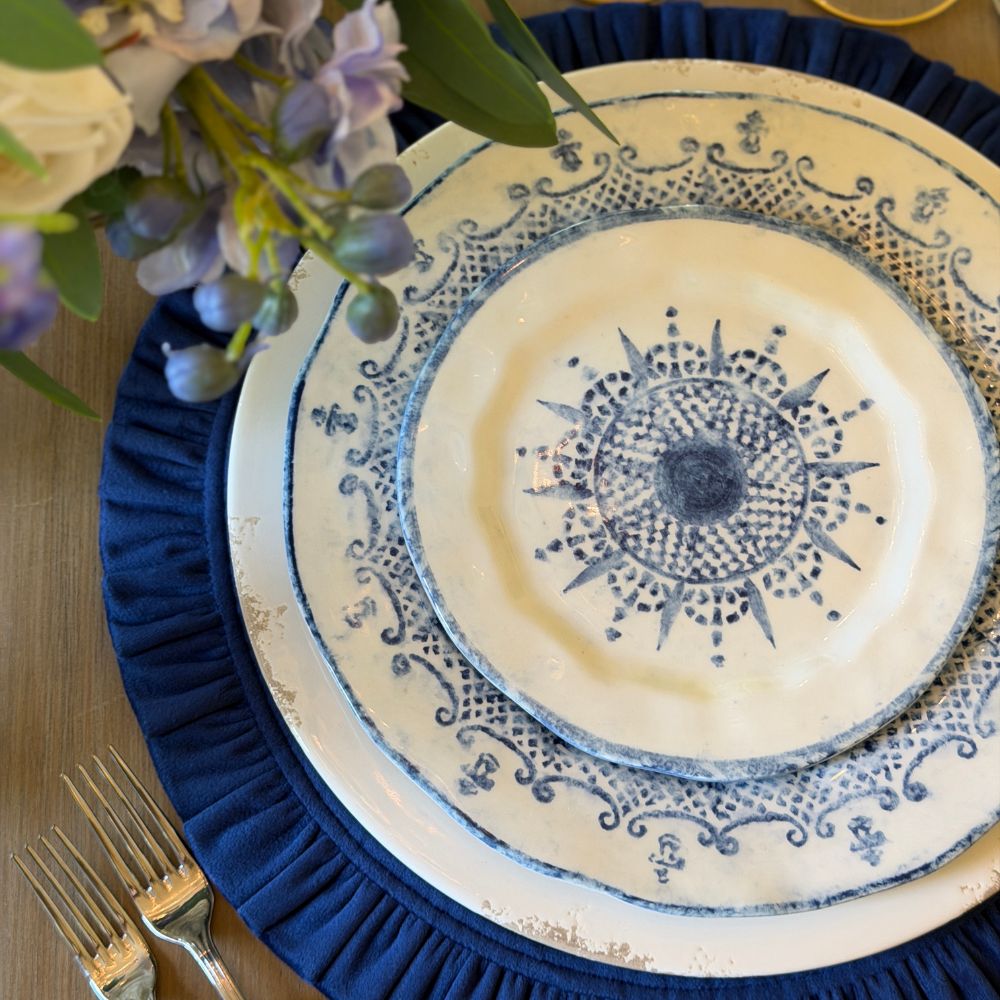 Round Ruffle Velvet Placemat 17" - Limited Edition Colors