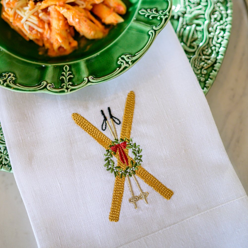 Vintage Skis Tri-Fold Napkin