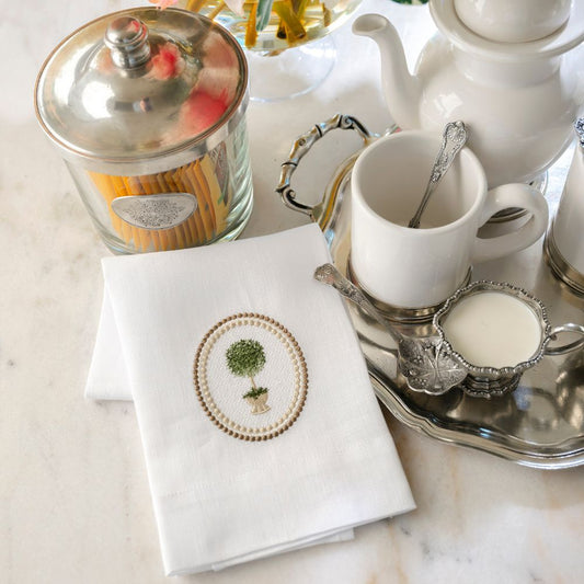 Rosemary Topiary Linen Towel - New