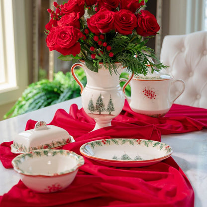 Natale Italian Ceramic Scalloped Bowl
