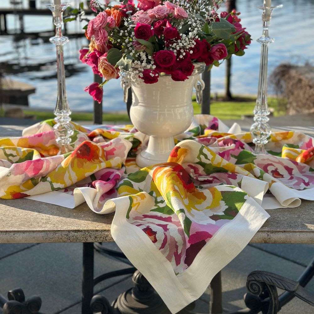 Arte Italica Portofino Summer Garden Linen Table Square