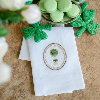 Rosemary Topiary Linen Towel - New