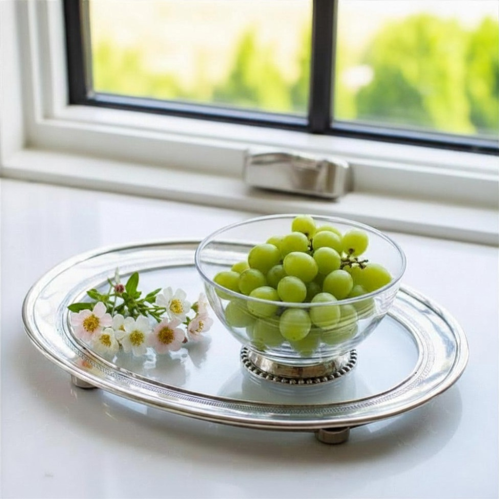 Roma Glass and Pewter Vanity Tray - Website Exclusive - Sale