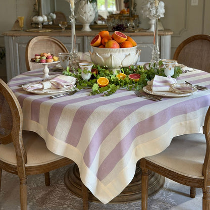 Portofino Bold Stripe Linen Table Square - NEW!