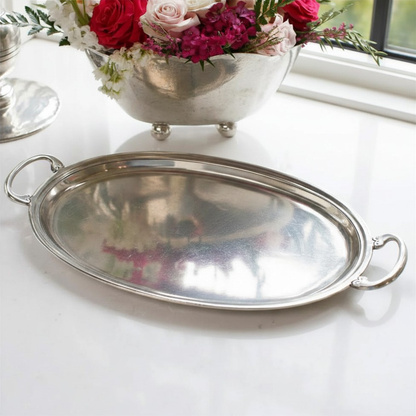 Peltro Medium Oval Tray with Handles - Website Exclusive