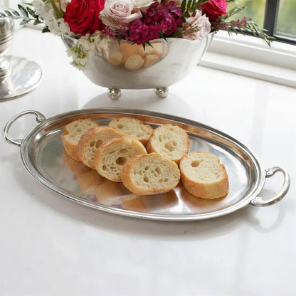Peltro Medium Oval Tray with Handles - Website Exclusive