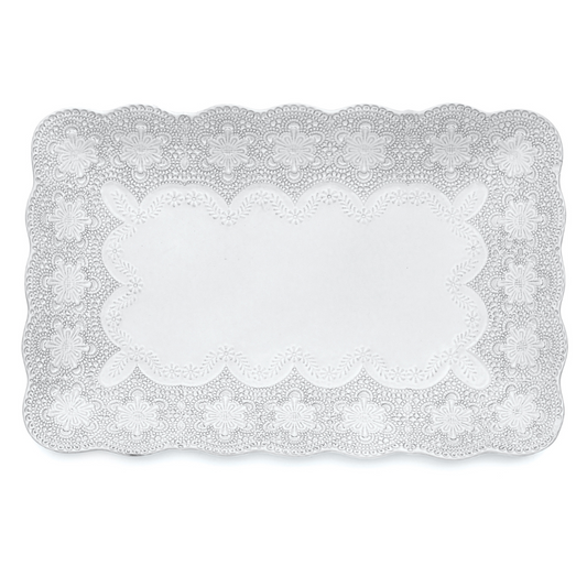 Merletto White Rectangular Tray