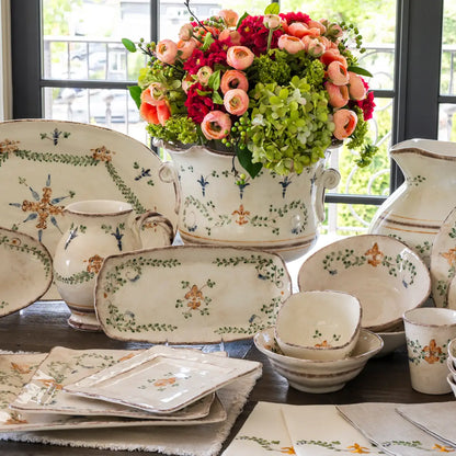Medici Footed Cachepot - Hand Painted Italian Ceramic 13.5 Medici Footed Cachepot - Hand Painted Italian Ceramic 13.5