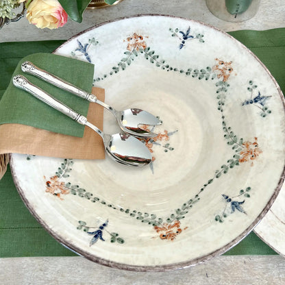 Italian ceramic Medici pasta serving bowl hand painted