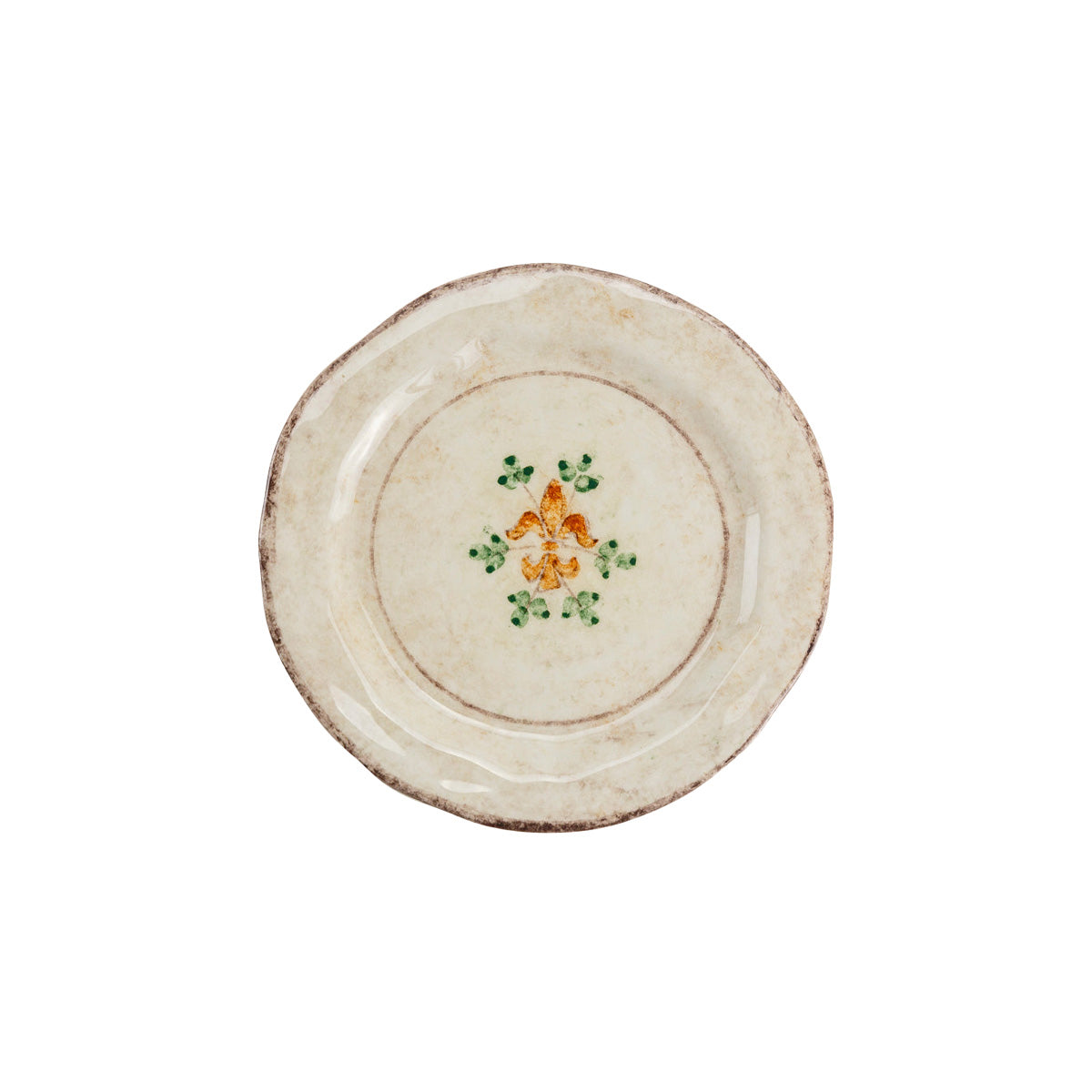 Italian ceramic Medici salad and dessert plate hand painted Renaissance silo image on white