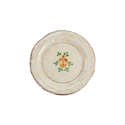 Italian ceramic Medici salad and dessert plate hand painted Renaissance silo image on white