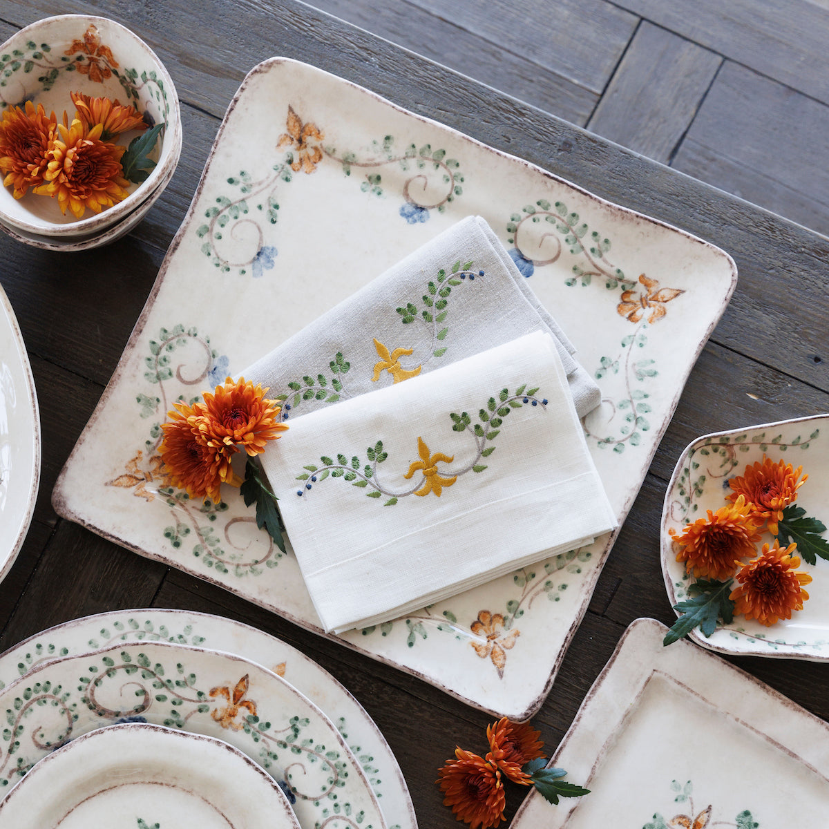 Medici Square Charger - Hand Painted Italian Ceramic 13.5