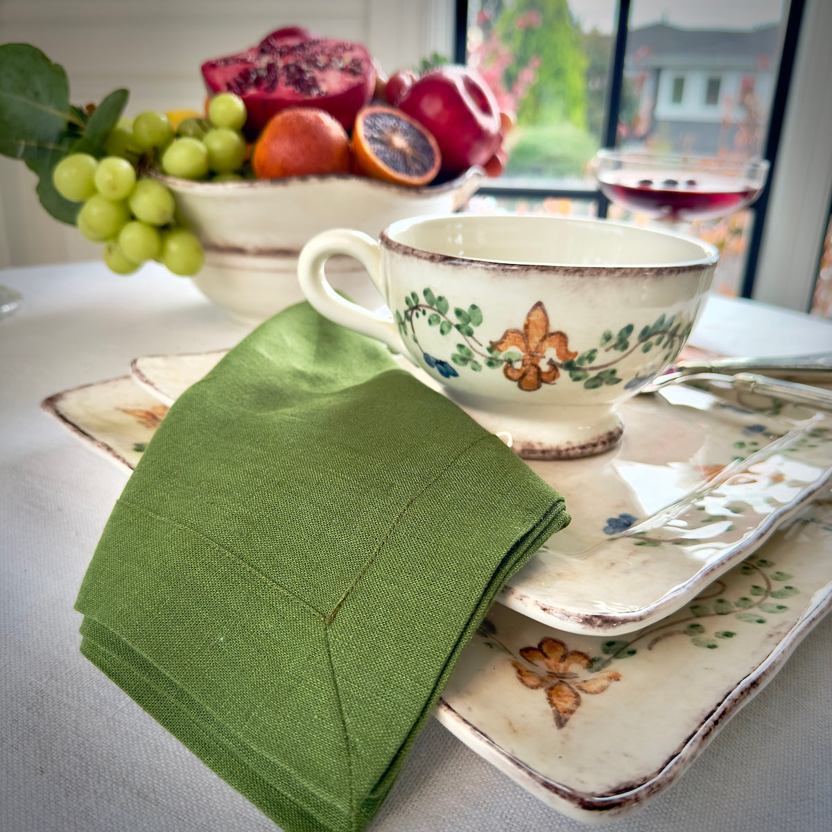 square Italian ceramic Medici dinner plate hand painted