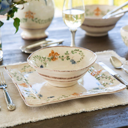 square Italian ceramic Medici dinner plate hand painted