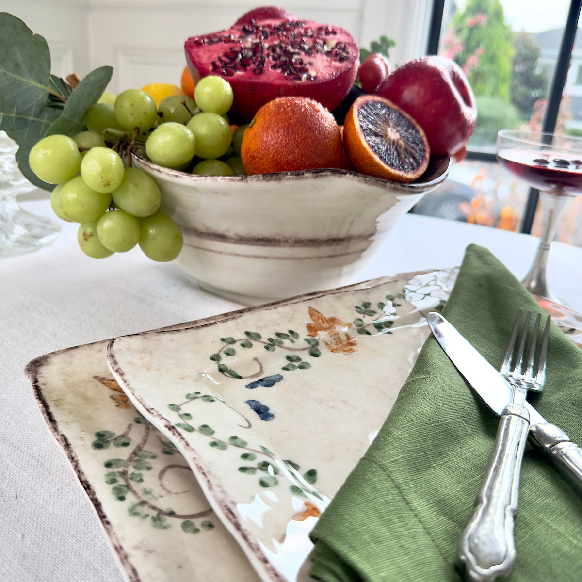 Medici Square Dinner Plate - Hand Painted Italian Ceramic 11