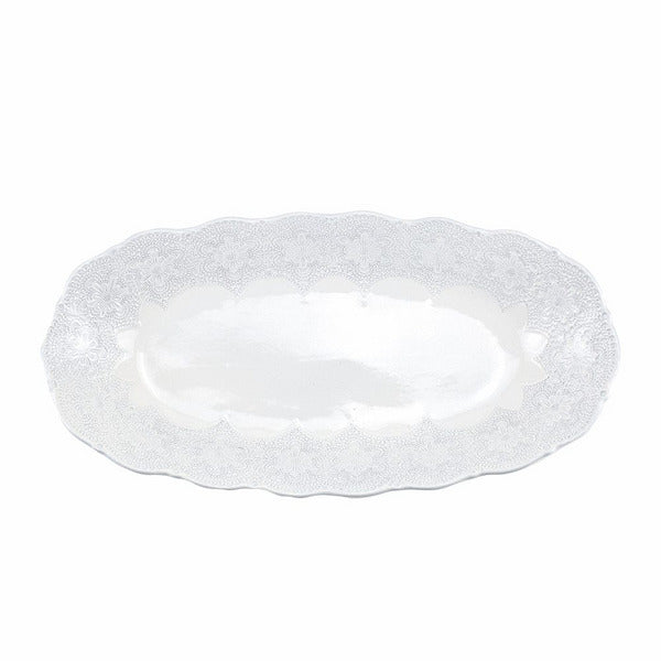Merletto White Large Oval Bowl