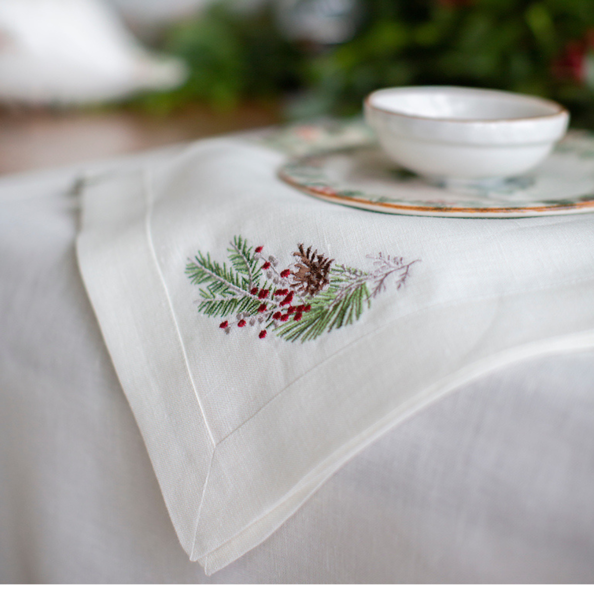 Grande serviette de table Natale Sprig