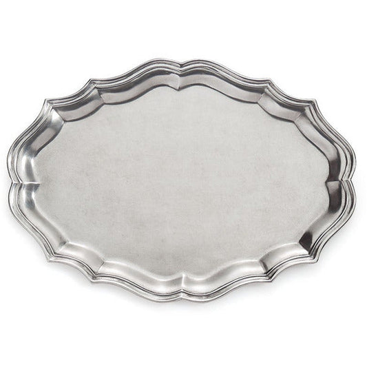Peltro Scalloped Oval Tray - Online Only