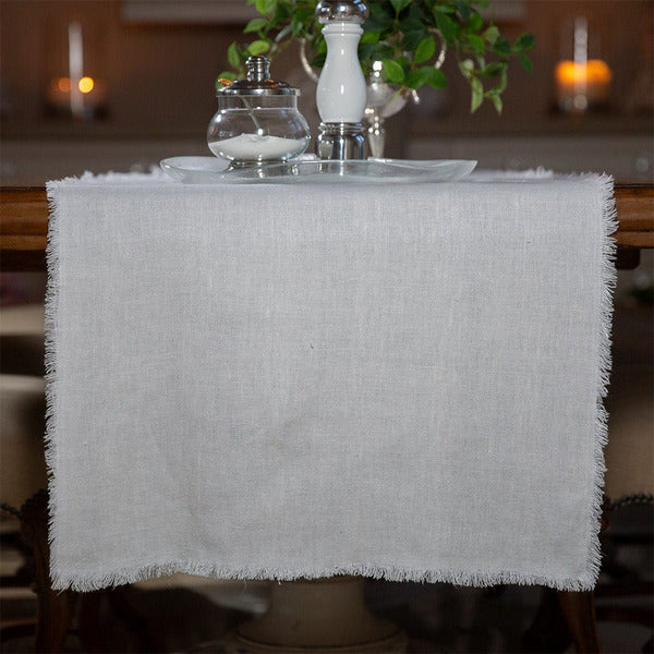Provence Fringed Linen Table Runner 22
