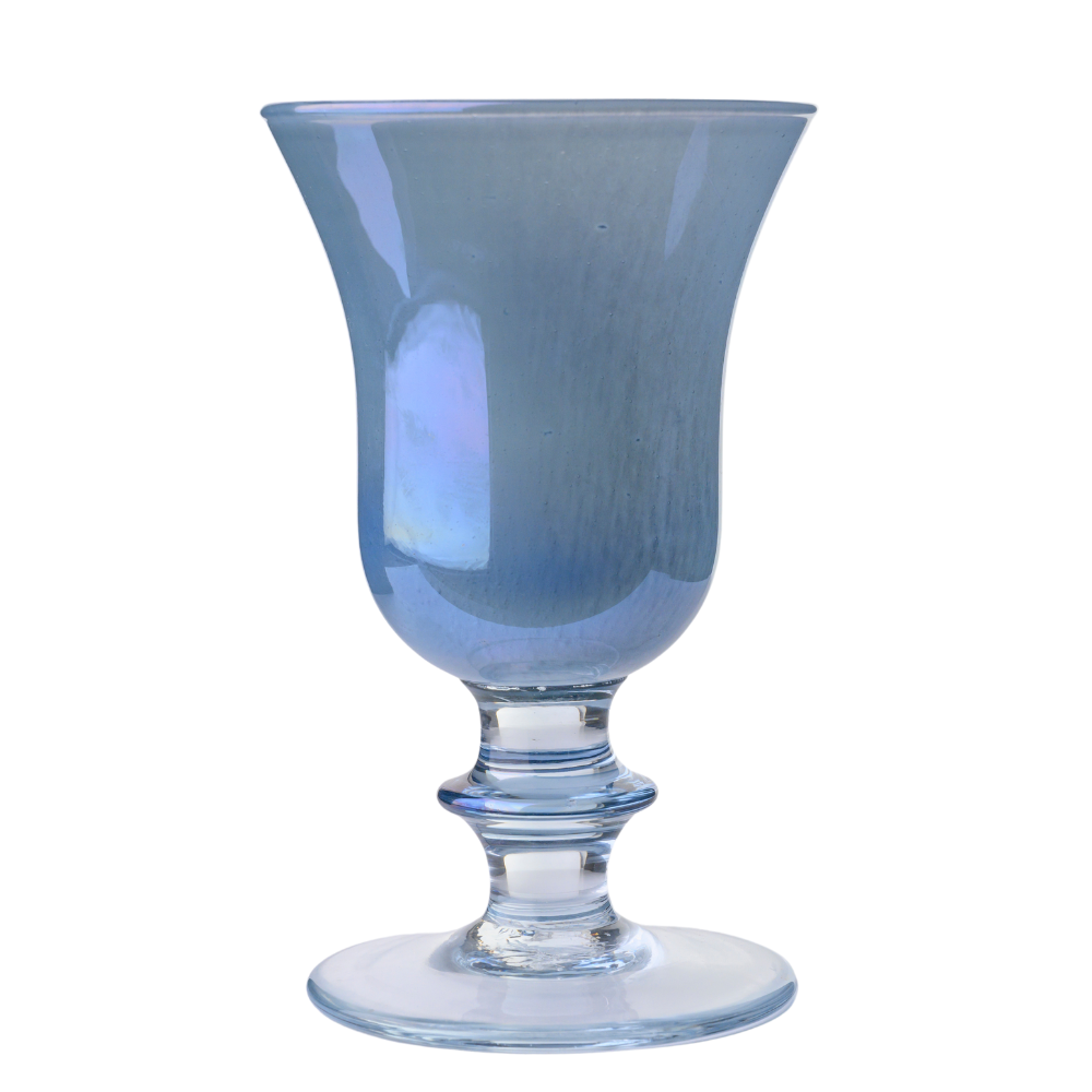 Rialto Blue Italian Water Wine Glass on a white background - Arte Italica