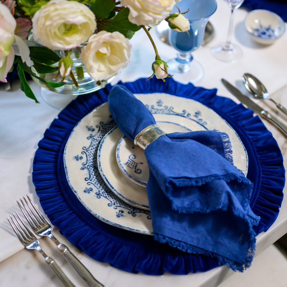 Large Linen Napkin with Fringe