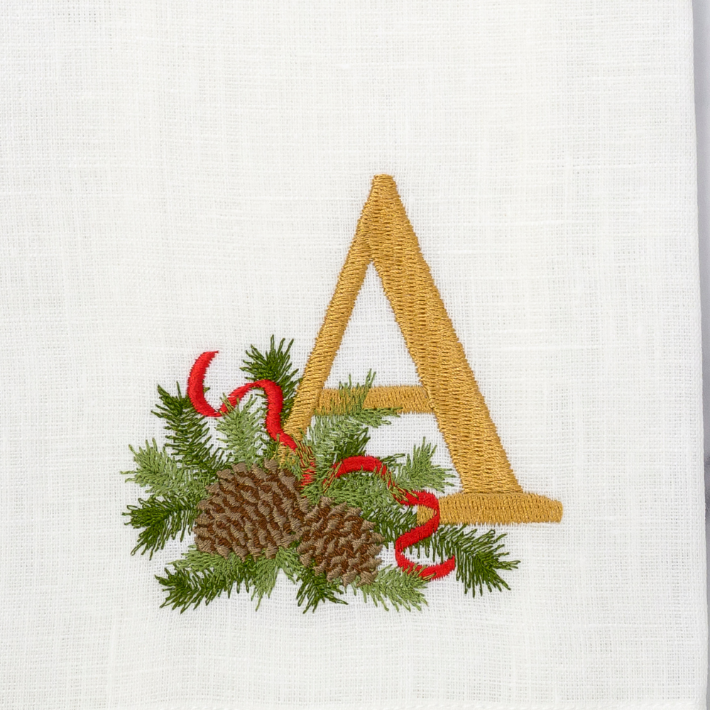 Winter Pine Monogram Towel - New