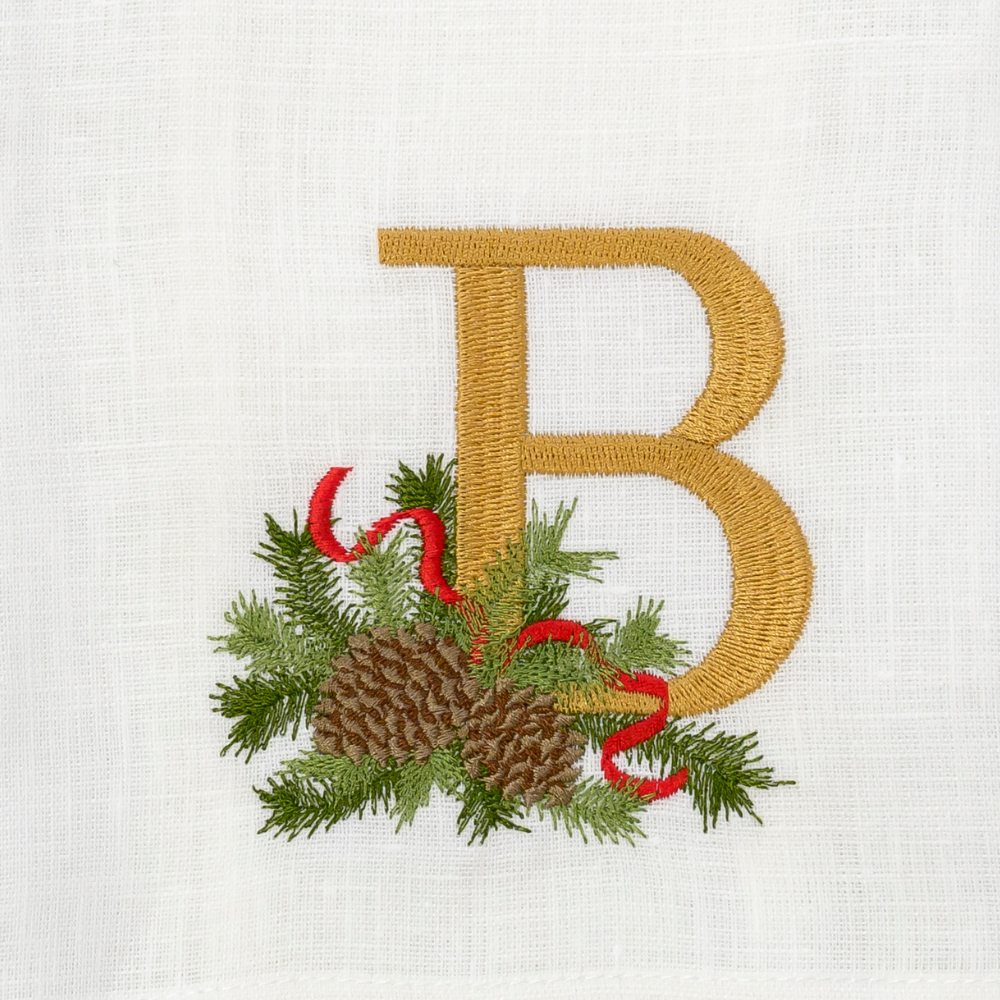 Winter Pine Monogram Towel - New