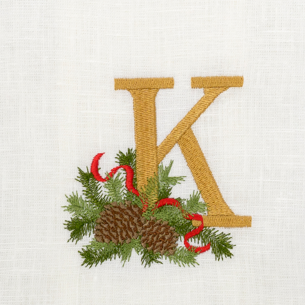 Winter Pine Monogram Towel - New
