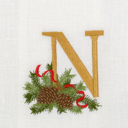 Winter Pine Monogram Towel - New