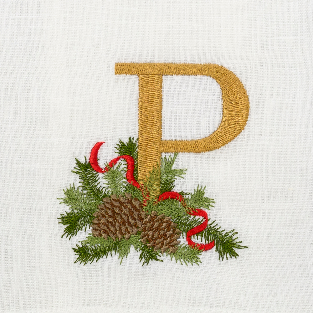 Winter Pine Monogram Towel - New
