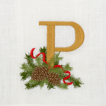 Winter Pine Monogram Towel - New