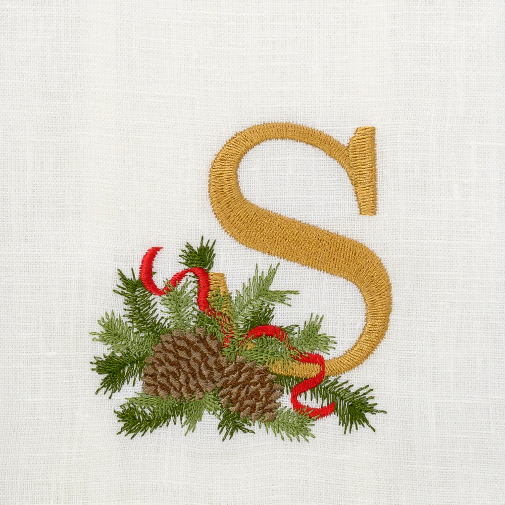 Winter Pine Monogram Towel - New