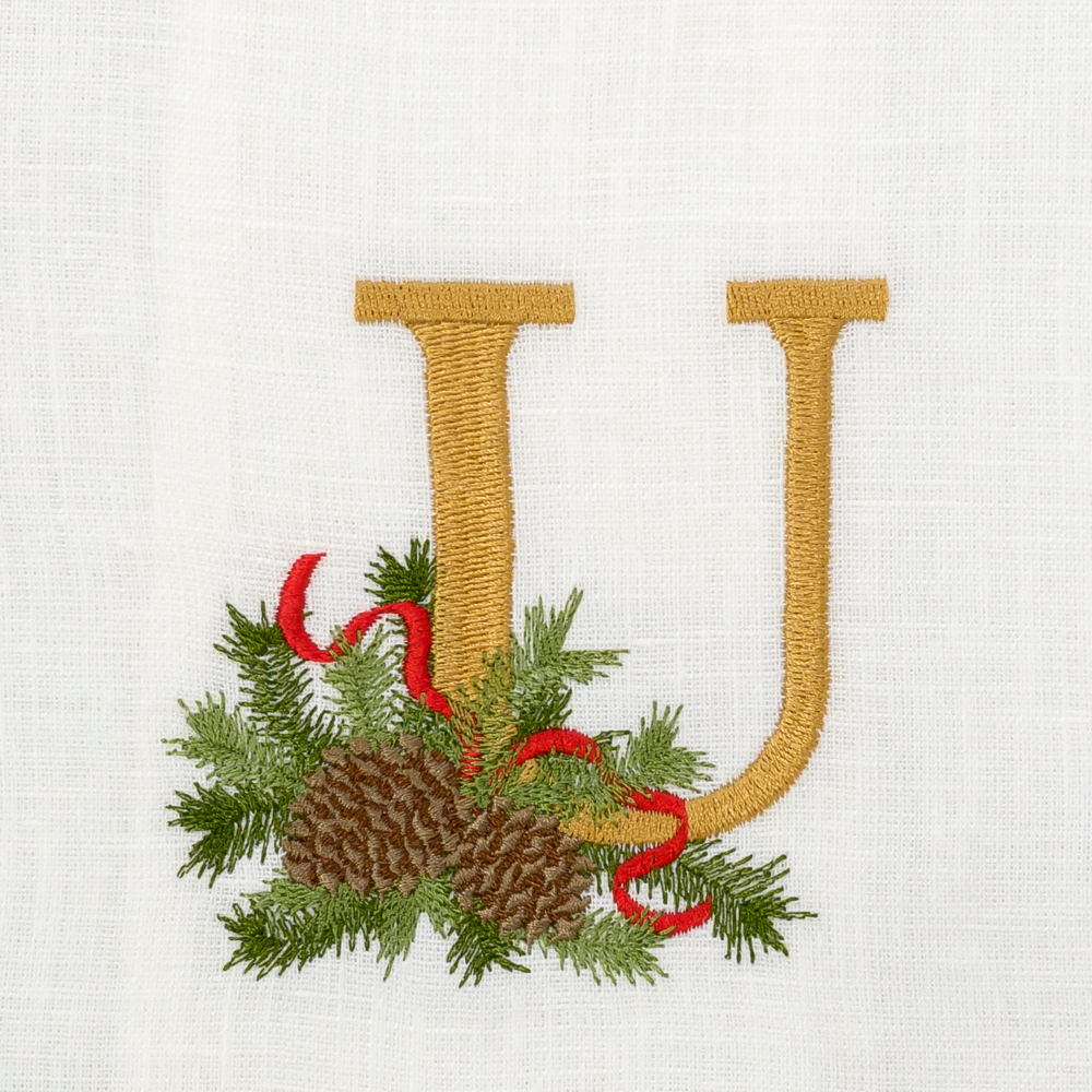 Winter Pine Monogram Towel - New