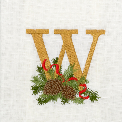 Winter Pine Monogram Towel - New