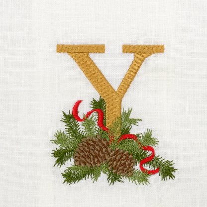 Winter Pine Monogram Towel - New